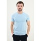 Blue Color Crew Neck Classic Men's T Shirt