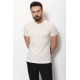 Ecru Color Cotton Fabric With Crew Neck And Knitted Detail Casual Mens T Shirt