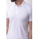 White Color Cotton And Elastane Fabric Basic Polo Collar Men's Tshirt