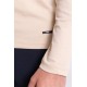 Beige Color Viscose And Cotton Fabric Long Sleeved And Polo Collar Detail Basic Men's T Shirt