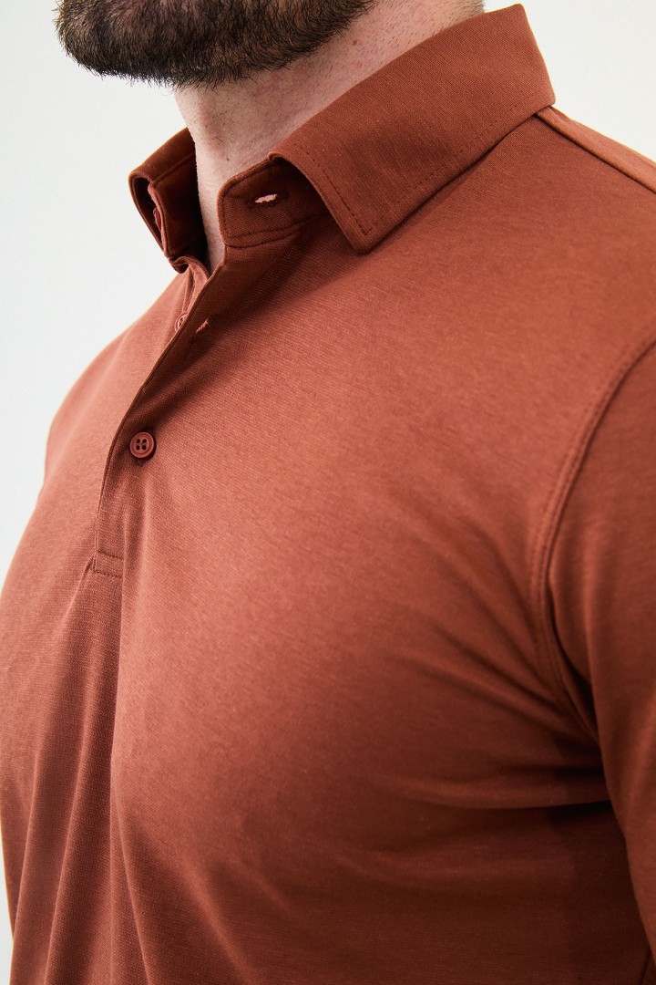 Filbert Color Shirt Collar Classic Men's Long Sleeve Tshirt