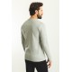 Grey Color Cotton And Elastane Fabric With Long Sleeved Crew Neck Detail Casual Mens T Shirt