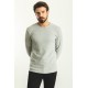 Grey Color Cotton And Elastane Fabric With Long Sleeved Crew Neck Detail Casual Mens T Shirt