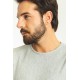 Grey Color Cotton And Elastane Fabric With Long Sleeved Crew Neck Detail Casual Mens T Shirt