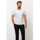 White Color Cotton And Elastane Fabric With Crew Neck Detail Basic Mens T Shirt