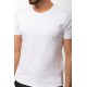 White Color Cotton And Elastane Fabric With Crew Neck Detail Basic Mens T Shirt