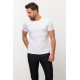 White Color Cotton And Elastane Fabric With Crew Neck Detail Basic Mens T Shirt