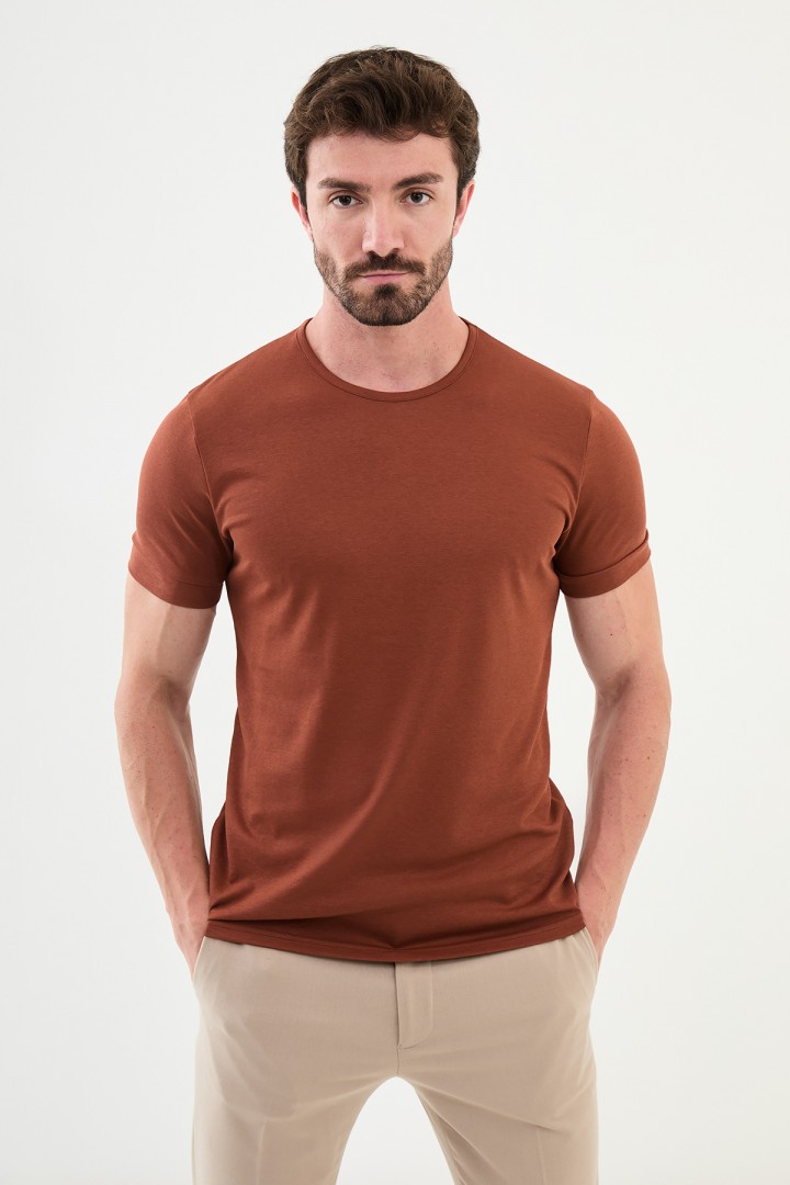 Tile Color Classic Crew Neck Men's T Shirt
