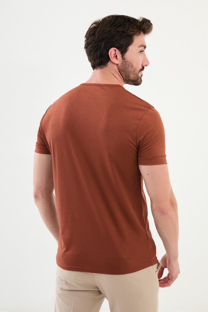 Tile Color Classic Crew Neck Men's T Shirt