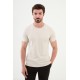 Stone Color Classic Crew Neck Men's T Shirt