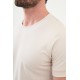 Stone Color Classic Crew Neck Men's T Shirt
