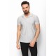 Grey Color Cotton And Elastane Fabric With Lapel Collar Detail Casual Mens Tshirt