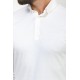 Ecru Color Cotton And Elastane Fabric With Polo Collar Detail Basic Long Sleeve Mens Tshirt