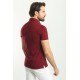 Claret Red Color Shirt Collar Design Classic Men's Cotton T Shirt