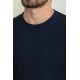 Dark Blue Color Crew Neck Design Casual Men's Cotton T Shirt