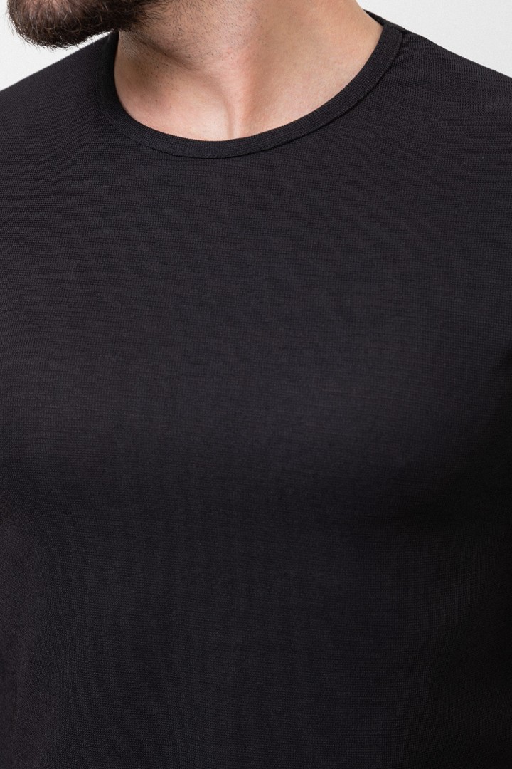 Black Color Crew Neck Design Casual Men's Cotton T Shirt