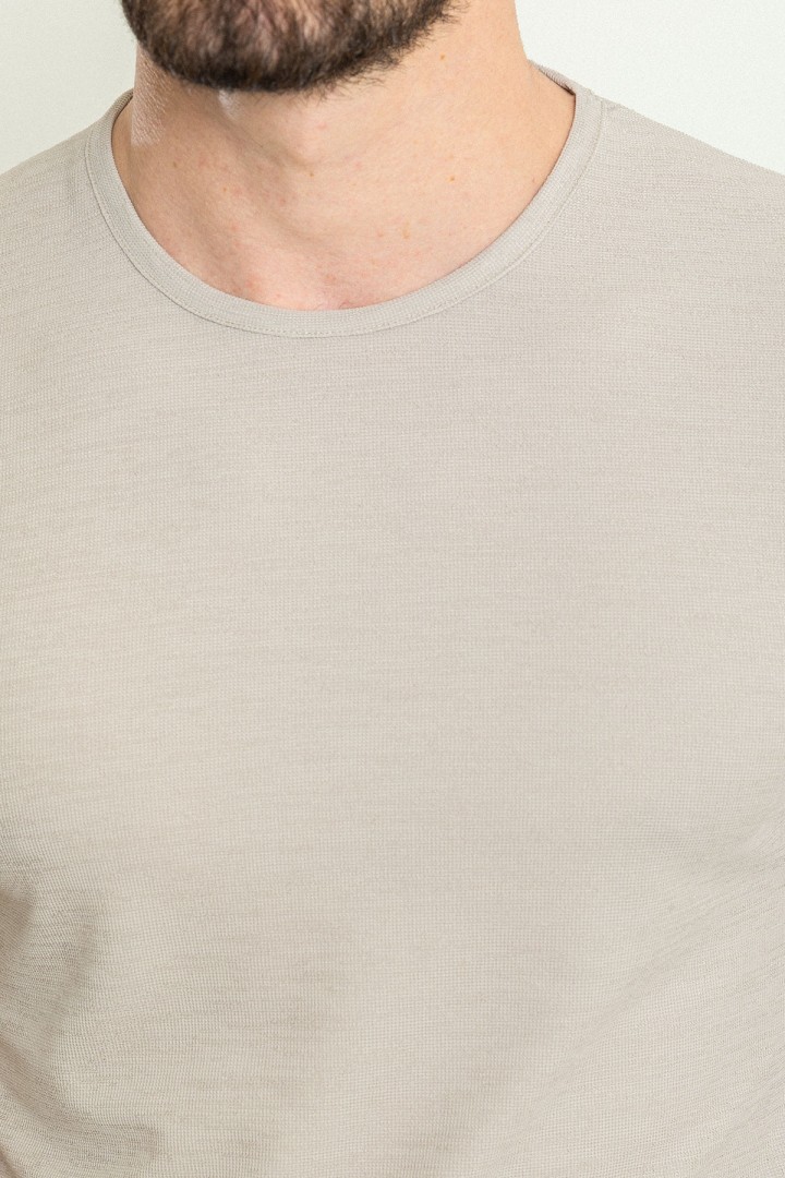 Grey Color Crew Neck Design Casual Men's Cotton T Shirt