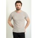 Grey Color Crew Neck Design Casual Men's Cotton T Shirt