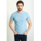 Blue Color Crew Neck Design Casual Men's Cotton T Shirt