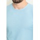 Blue Color Crew Neck Design Casual Men's Cotton T Shirt