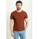 Tile Color Crew Neck Design Casual Men's Cotton T Shirt