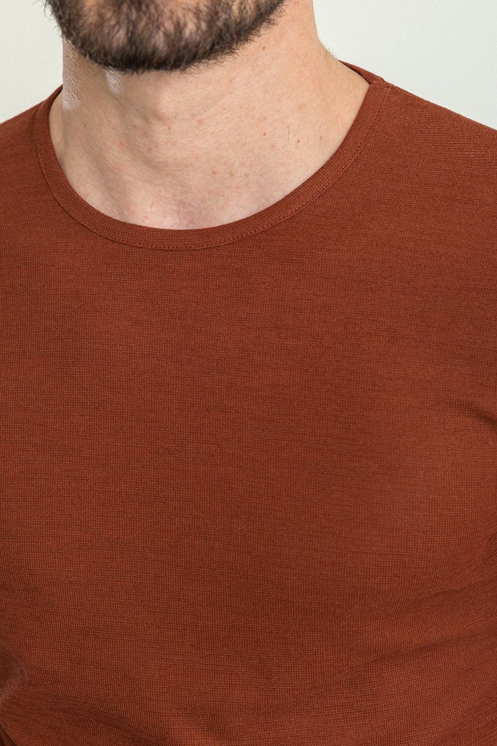 Tile Color Crew Neck Design Casual Men's Cotton T Shirt