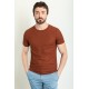 Tile Color Crew Neck Design Casual Men's Cotton T Shirt