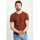 Tile Color Crew Neck Design Casual Men's Cotton T Shirt