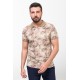 Brown Color Figured And Polo Collar Design Casual Cotton Men's Tshirt