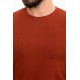 Tile Color Figured And Crew Neck Design Casual Men's Cotton T Shirt