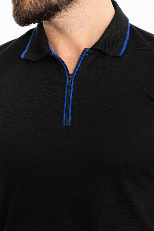 Black Color Shirt Collar Casual Men's Polo Tshirt