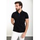 Black Color Shirt Collar Casual Men's Polo Tshirt
