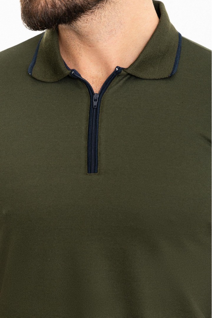 Khaki Color Shirt Collar Casual Men's Polo Tshirt