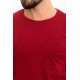 Claret Red Color Crewn Neck Design Casual Cotton Men's Tshirt