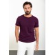 Purple Color Crewn Neck Design Casual Cotton Men's Tshirt