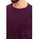 Purple Color Crewn Neck Design Casual Cotton Men's Tshirt