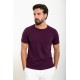 Purple Color Crewn Neck Design Casual Cotton Men's Tshirt