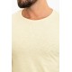 Yellow Color Crewn Neck Design Casual Cotton Men's Tshirt