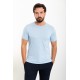 Blue Color Dobby Design Casual Cotton Men's Tshirt