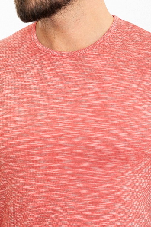 Tile Color Dobby Design Casual Cotton Men's Tshirt