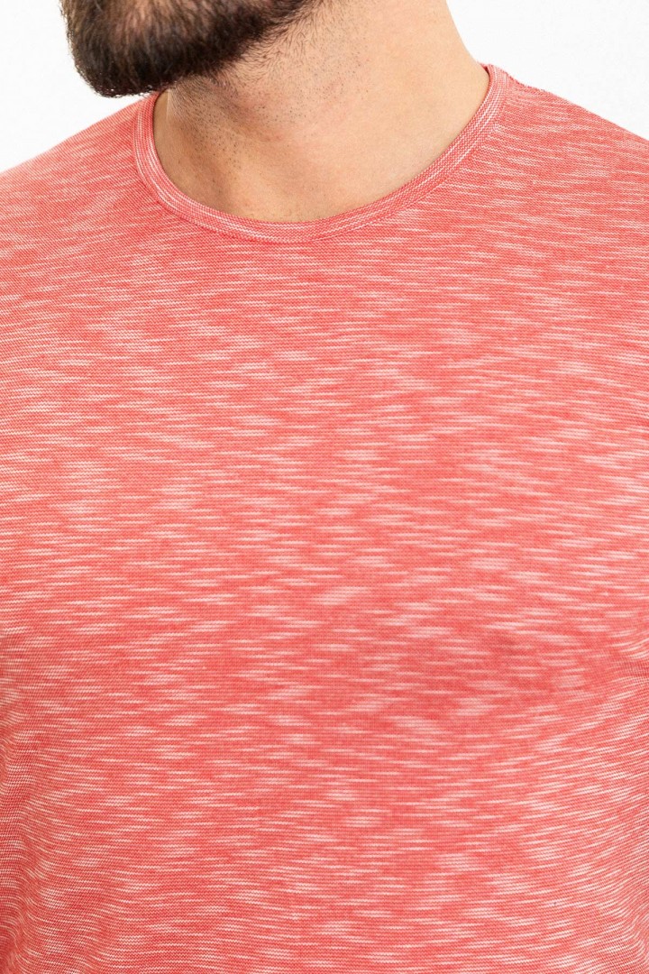 Tile Color Dobby Design Casual Cotton Men's Tshirt