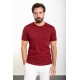 Claret Red Color Crew Neck Design Classic Men's Tshirt