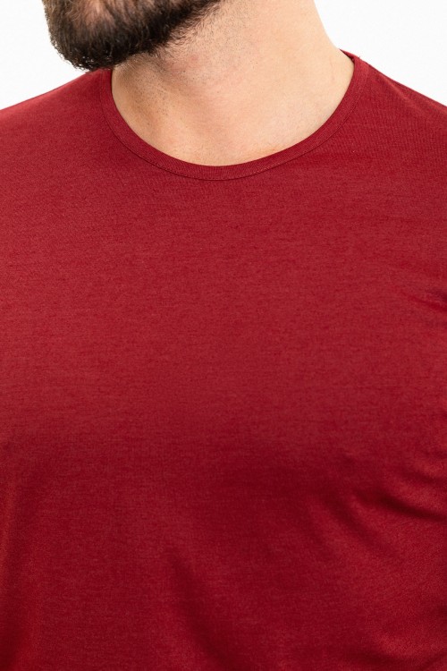 Claret Red Color Crew Neck Design Classic Men's Tshirt
