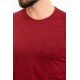 Claret Red Color Crew Neck Design Classic Men's Tshirt