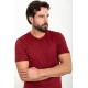 Claret Red Color Crew Neck Design Classic Men's Tshirt
