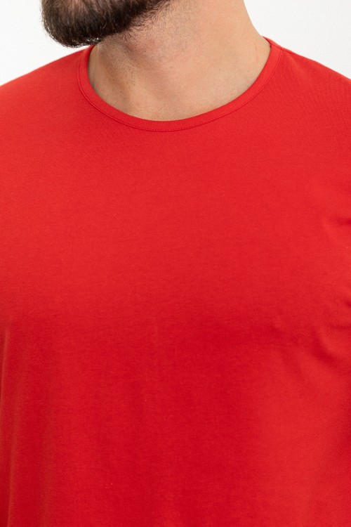 Red Color Crew Neck Design Classic Men's Tshirt