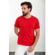 Red Color Crew Neck Design Classic Men's Tshirt
