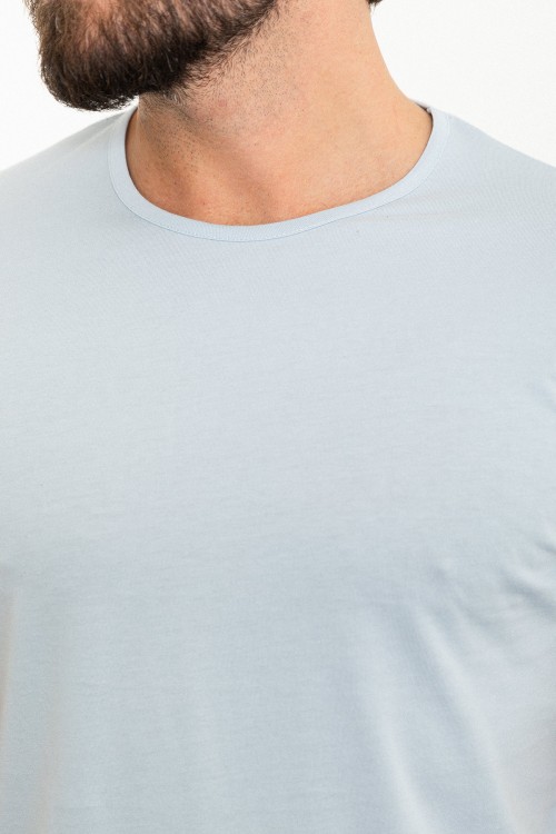 Blue Color Crew Neck Design Classic Men's Tshirt