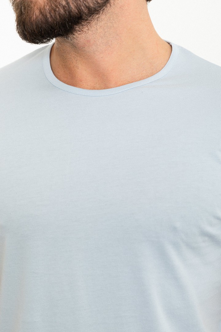Blue Color Crew Neck Design Classic Men's Tshirt