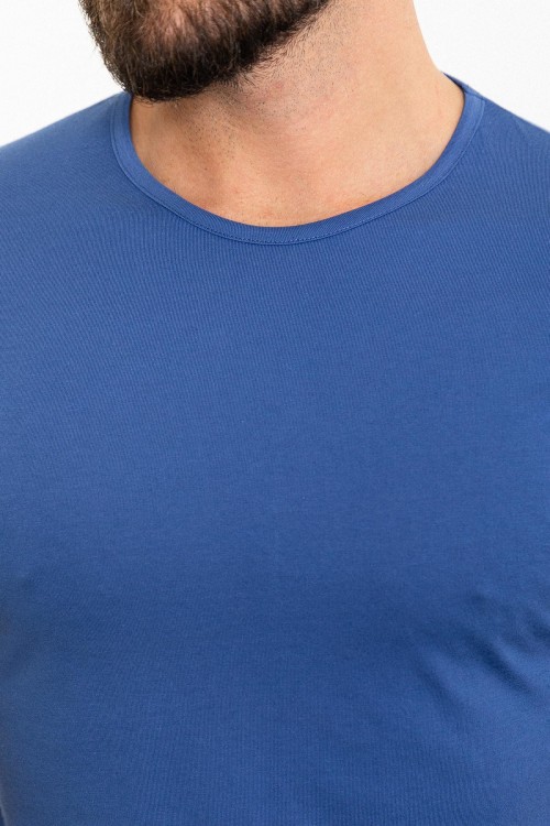 Sax Color Crew Neck Design Classic Men's Tshirt